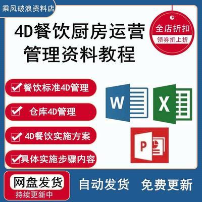 4D餐飲廚房運(yùn)營管理指南 制度、表格與5S PPT素材教程